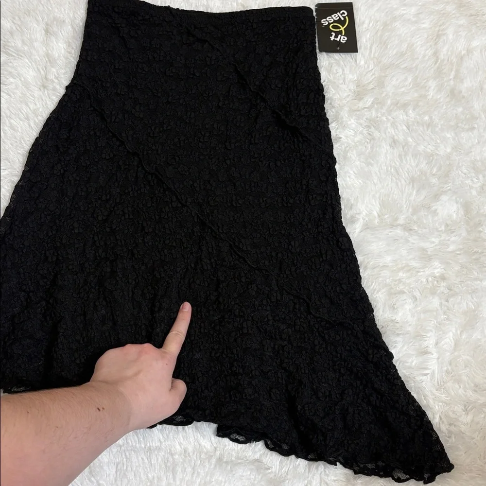 NWT Art Class Black Lace Asymmetrical Youth Size 8 Skirt